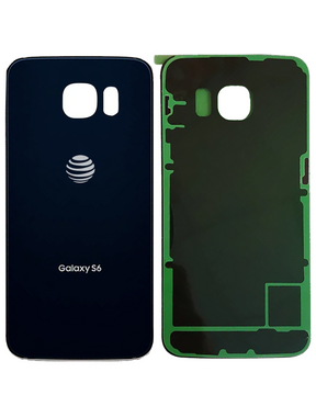 Back Cover Glass Replacement  Compatible For Samsung Galaxy S6 ( AT&T Logo) (Used OEM Pull: Grade A) (Black Sapphire)