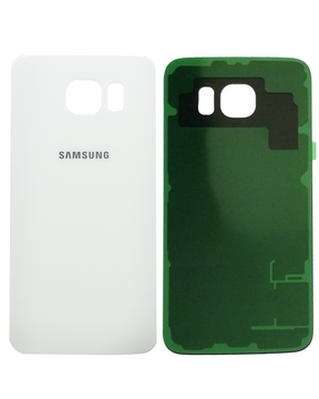 Replacement Back Cover Glass Compatible For Samsung Galaxy S6 ( AT&T Logo) (Used OEM Pull: Grade A) (White Pearl)