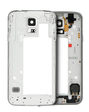 Mid-Frame Housing Replacement Compatible For Samsung Galaxy S5 (Service Pack) (Silver / Black)