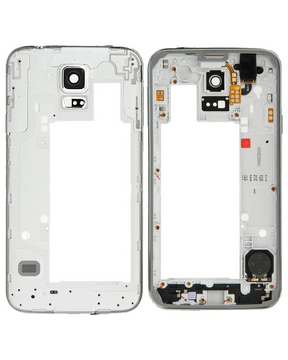 Mid-Frame Housing Replacement Compatible For Samsung Galaxy S5 (Service Pack) (Silver / Black)