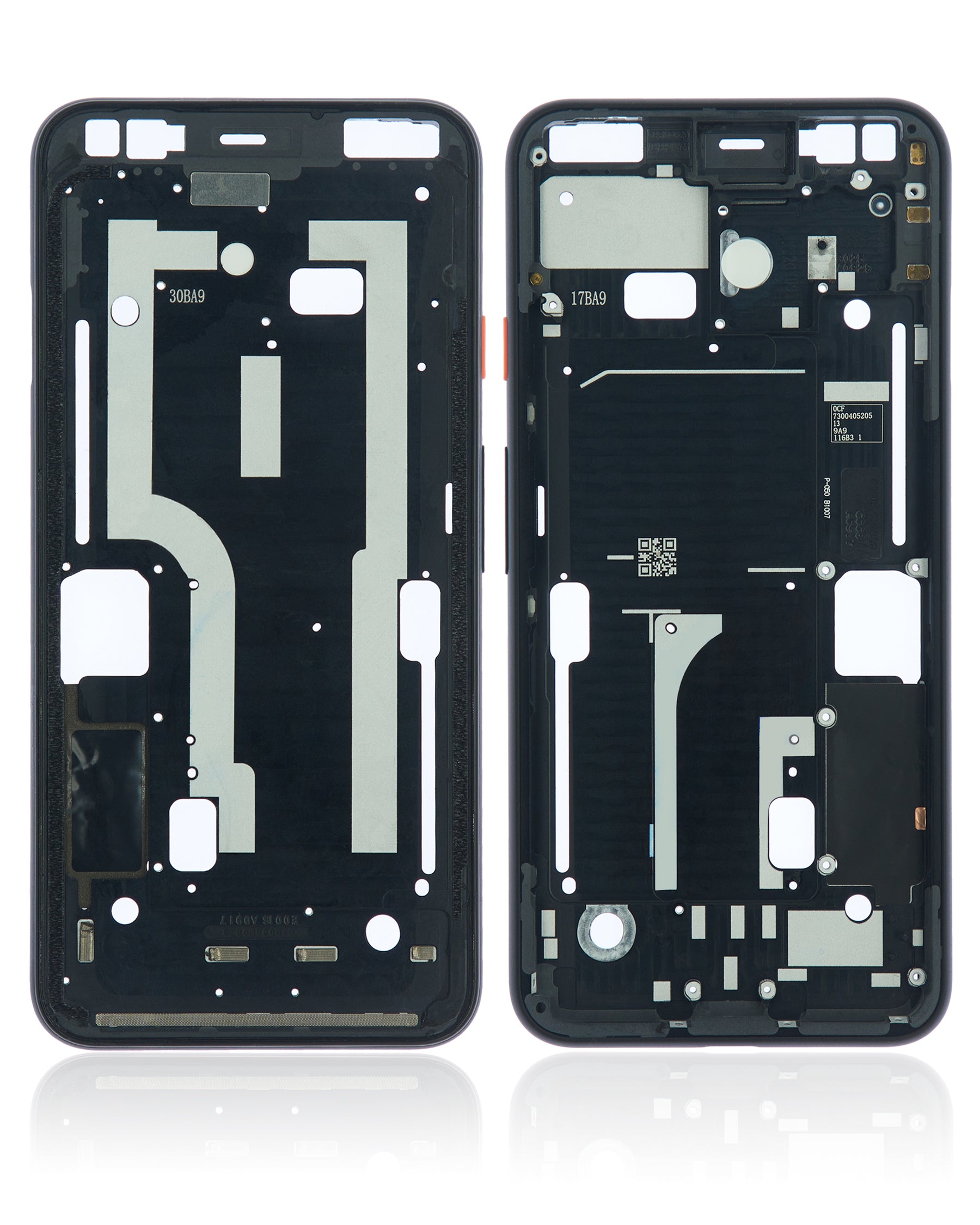Mid-Frame Housing Compatible For Google Pixel 4 Replacement (Oh So Orange Power Button)