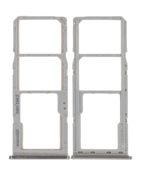 Dual Sim Card Tray Replacement Compatible For Samsung Galaxy A70 (A705 / 2019) (Silver)