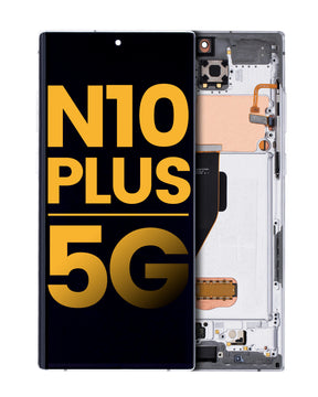 Replacement OLED Assembly With Frame Compatible For Samsung Galaxy Note 10 Plus / 5G (Refurbished) (Aura White)