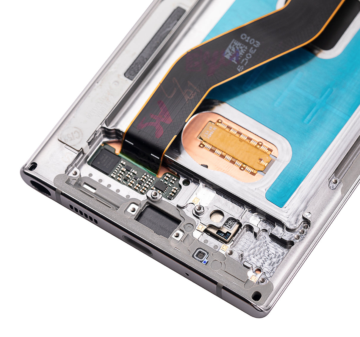 Replacement OLED Assembly With Frame Compatible For Samsung Galaxy Note 10 Plus / 5G (Refurbished) (Aura Glow / Silver)