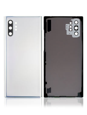 Replacement Back Cover Glass With Camera Lens Compatible For Samsung Galaxy Note 10 Plus / 5G (No Logo) (Vemake) (Aura Glow / Silver)