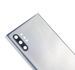 Replacement Back Cover Glass With Camera Lens Compatible For Samsung Galaxy Note 10 Plus / 5G (No Logo) (Vemake) (Aura Glow / Silver)