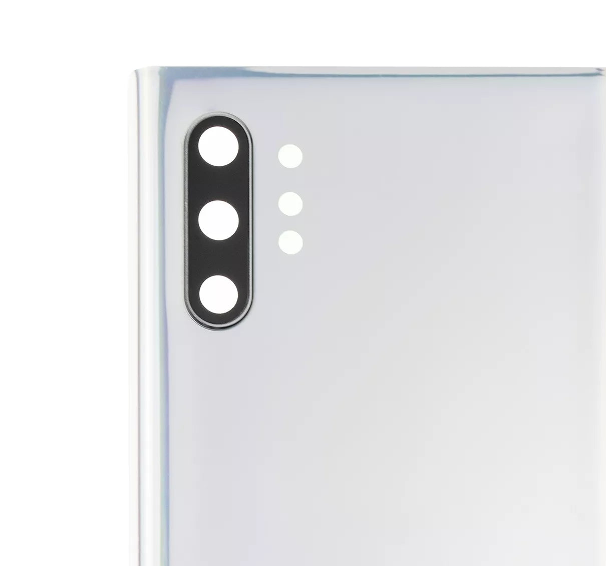 Replacement Back Cover Glass With Camera Lens Compatible For Samsung Galaxy Note 10 Plus / 5G (Service Pack) (Aura Glow / Silver)