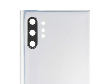 Replacement Back Cover Glass With Camera Lens Compatible For Samsung Galaxy Note 10 Plus / 5G (Service Pack) (Aura Glow / Silver)