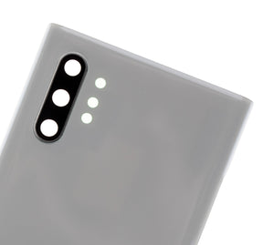 Replacement Back Cover Glass With Camera Lens Compatible For Samsung Galaxy Note 10 Plus / 5G (No Logo) (Vemake) (Aura White)