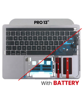 Top Case Assembly (With Battery And Keyboard) Compatible For MacBook Pro 13" (A1989 / Late 2018 / Early 2019) (UK Keyboard) (Space Gray)