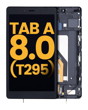 Replacement LCD Assembly With Frame Compatible For Samsung Galaxy Tab A 8.0" (2019) (T295) (LTE Version) (Refurbished) (Black)