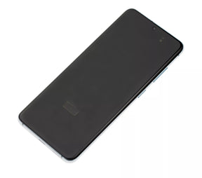 Replacement OLED Assembly With Frame Compatible For Samsung Galaxy S20 5G  (Non-Verizon 5G UW Frame) (Service Pack) (Cloud Blue)