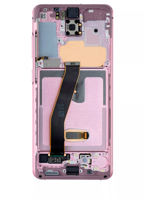 OLED Assembly With Frame Replacement Compatible For Samsung Galaxy S20 5G (Non-Verizon 5G UW Frame) (Service Pack) (Cloud Pink)