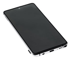 OLED Assembly With Frame Replacement Compatible For Samsung Galaxy Note 10 Lite (Refurbished) (Aura Glow / Silver)