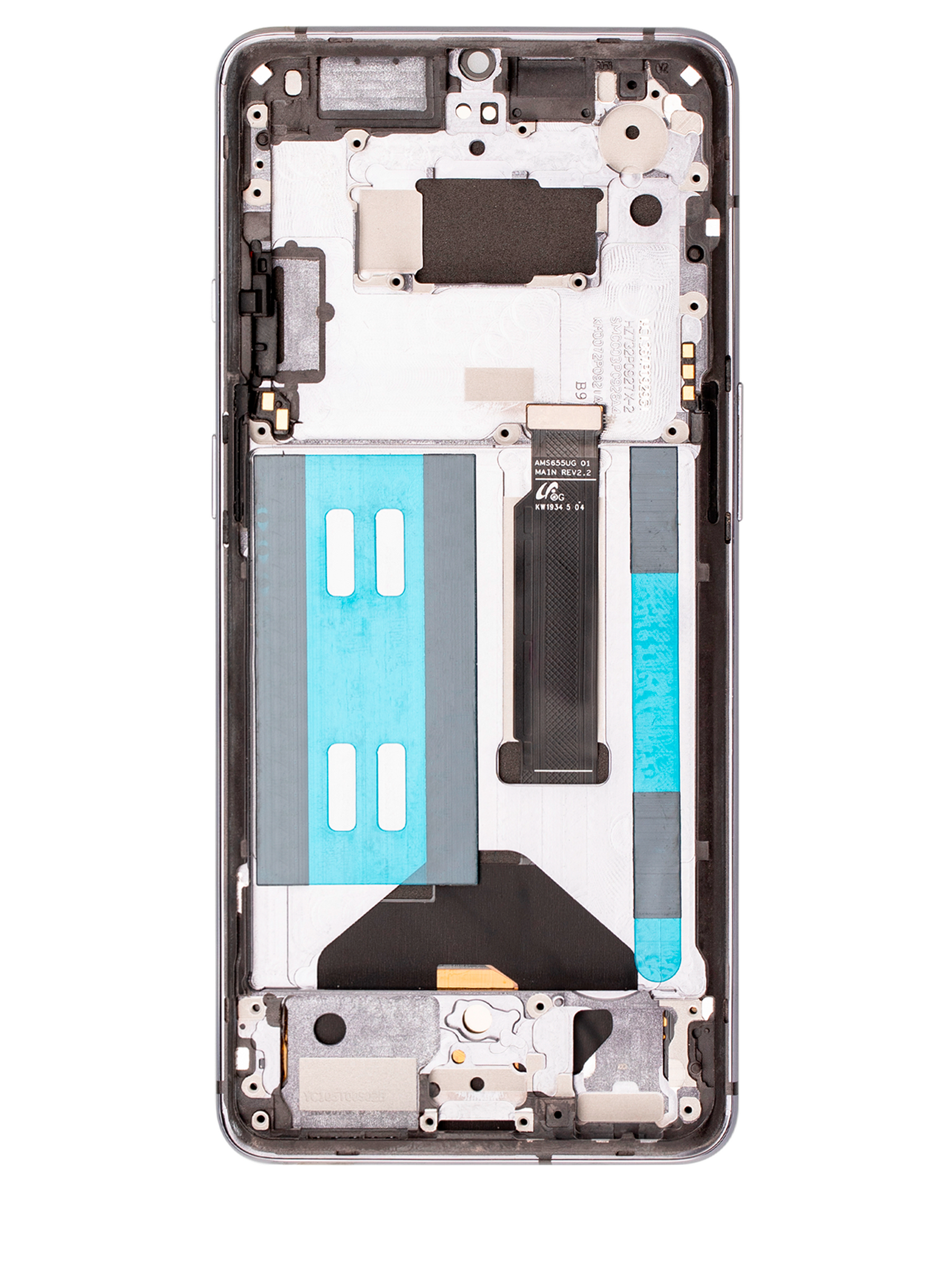 OLED Assembly With Frame Compatible For OnePlus 7T Replacement (Vemake) (Frosted Silver)