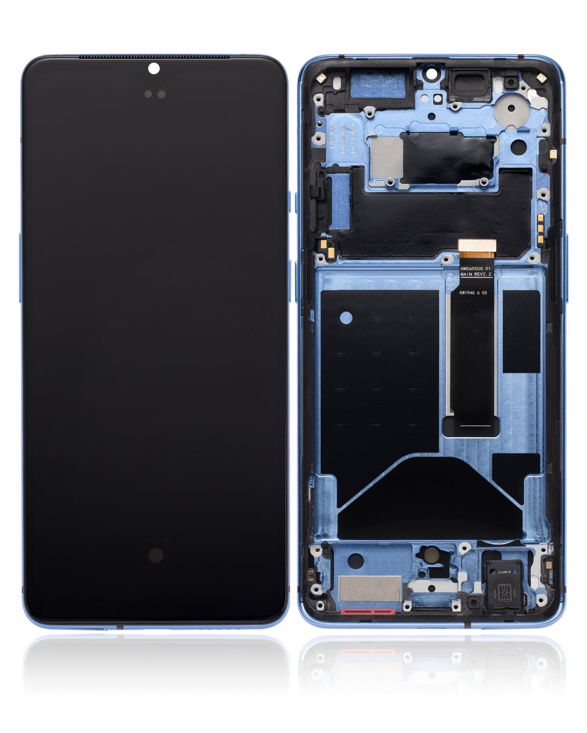 OLED Assembly With Frame Compatible For OnePlus 7T Replacement (Vemake) (Glacier Blue)