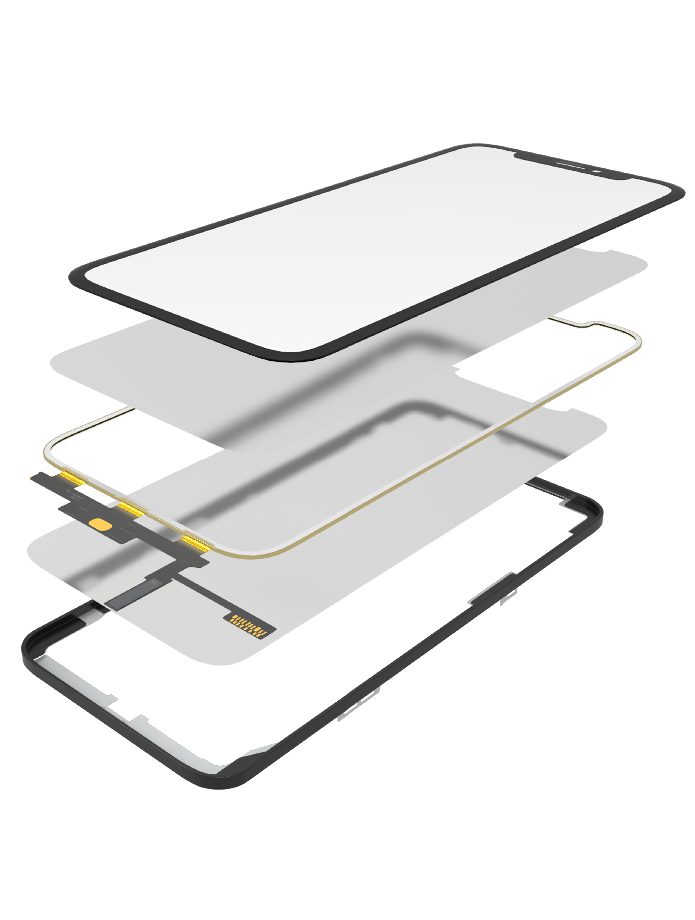 4 in 1 Short Flex (Digitizer Touch With Glass + OCA + Frame Pre-installed) Compatible For iPhone XS Max (OCA Master)