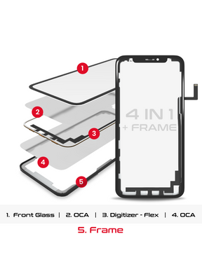 4 in 1 Long Flex (Digitizer Touch With Glass + OCA + Frame Pre-installed) Compatible For iPhone 11 Pro (OCA Master)