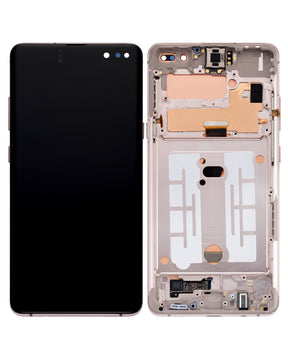 OLED Assembly With Frame Compatible For Samsung Galaxy S10 5G  Replacement (Refurbished) (Royal Gold)