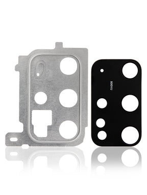 Replacement Back Camera Lens With Cover Bezel Ring Compatible For Samsung Galaxy S20 Plus (Cloud White)