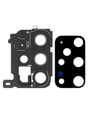 Back Camera Lens With Cover Bezel Ring Compatible For Samsung Galaxy S20 Plus Replacement (Cosmic Black)