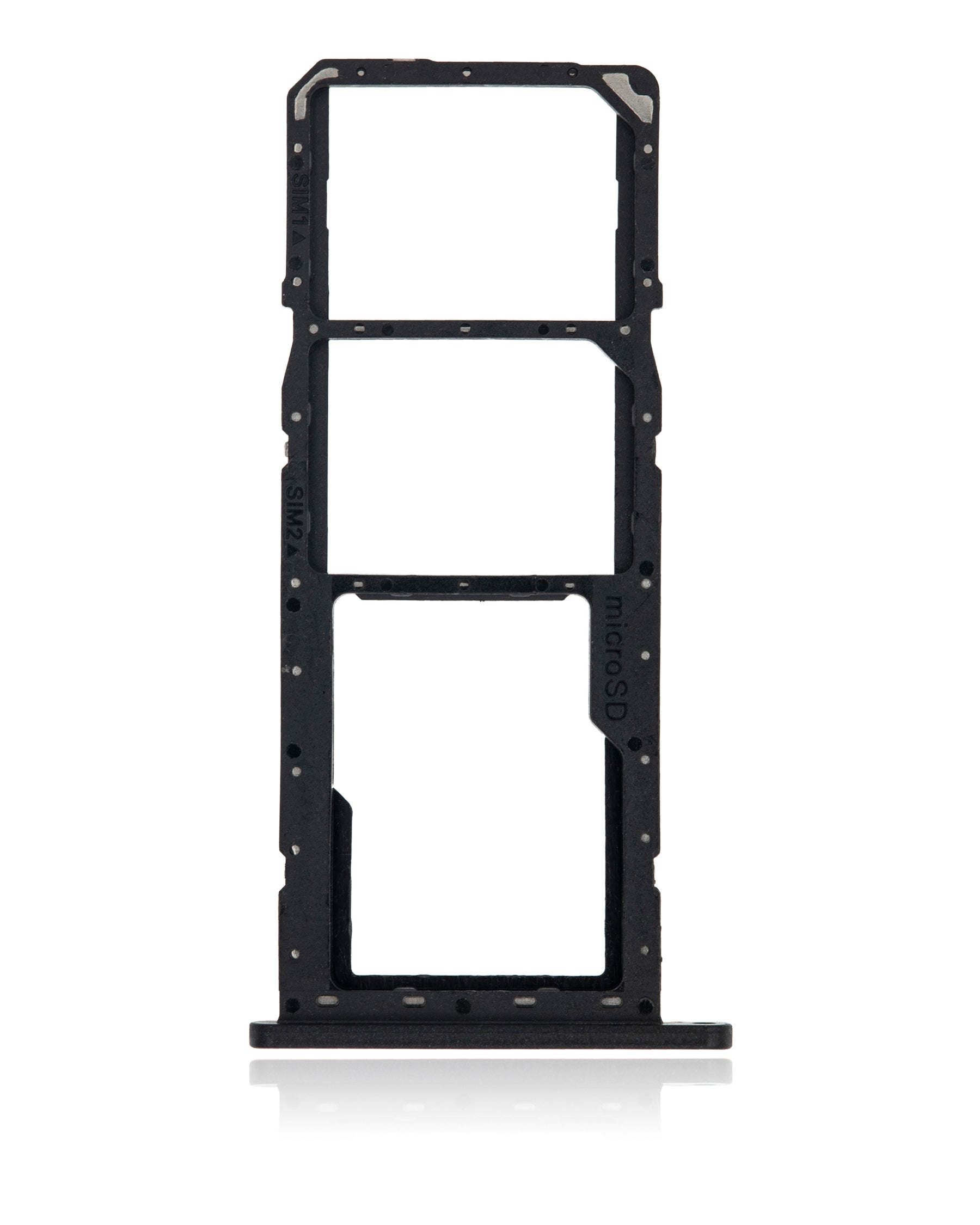 Dual Sim Card Tray Compatible For Samsung Galaxy A01 (A015 / 2020) (Black)