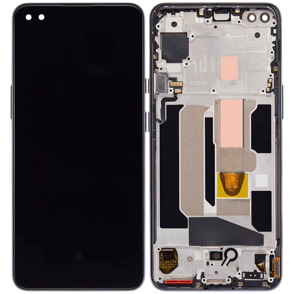 Replacement OLED Assembly With Frame Compatible For OnePlus Nord (Vemake) (Gray Onyx)