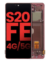 Replacement OLED Assembly With Frame Compatible For Samsung Galaxy S20 FE 4G / 5G (Vemake) (Cloud Red)