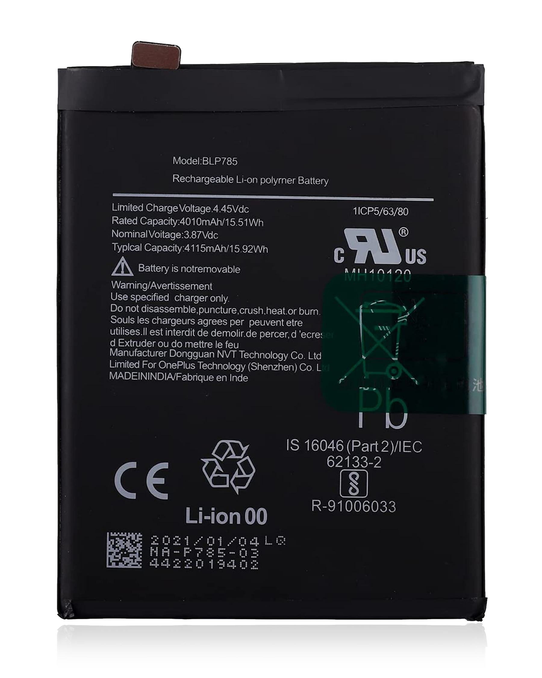 Replacement Battery Compatible For OnePlus Nord 4G (BLP785)