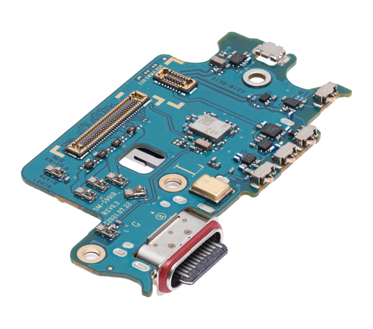 Charging Port Board With Sim Card Reader Compatible For Samsung Galaxy S22 5G (S901B) (International Version) (Premium)