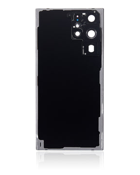 Back Cover Glass With Camera Lens Compatible For Samsung Galaxy S22 Ultra 5G Replacement (No Logo) (Vemake) (Phantom Black)