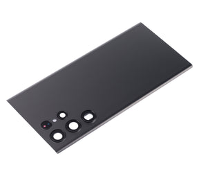 Back Cover Glass With Camera Lens Compatible For Samsung Galaxy S22 Ultra 5G Replacement (No Logo) (Vemake) (Phantom Black)