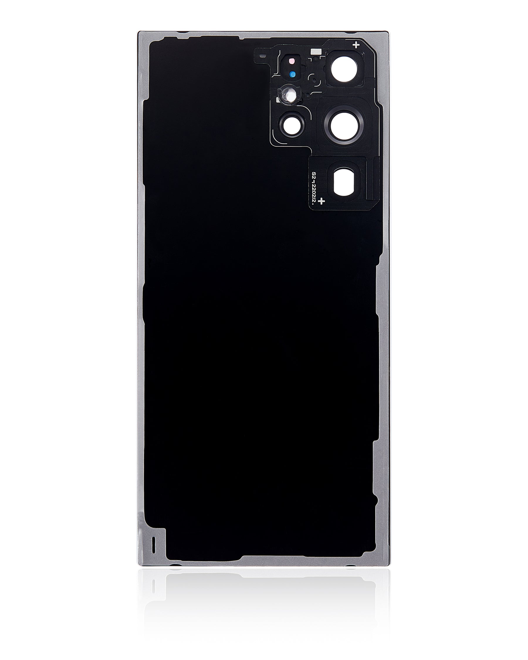 Back Cover Glass With Camera Lens Compatible For Samsung Galaxy S22 Ultra 5G Replacement(No Logo) (Vemake) (White)