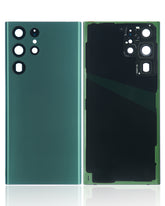Back Cover Glass With Camera Lens Compatible For Samsung Galaxy S22 Ultra 5G Replacement(No Logo) (Vemake) (Green)