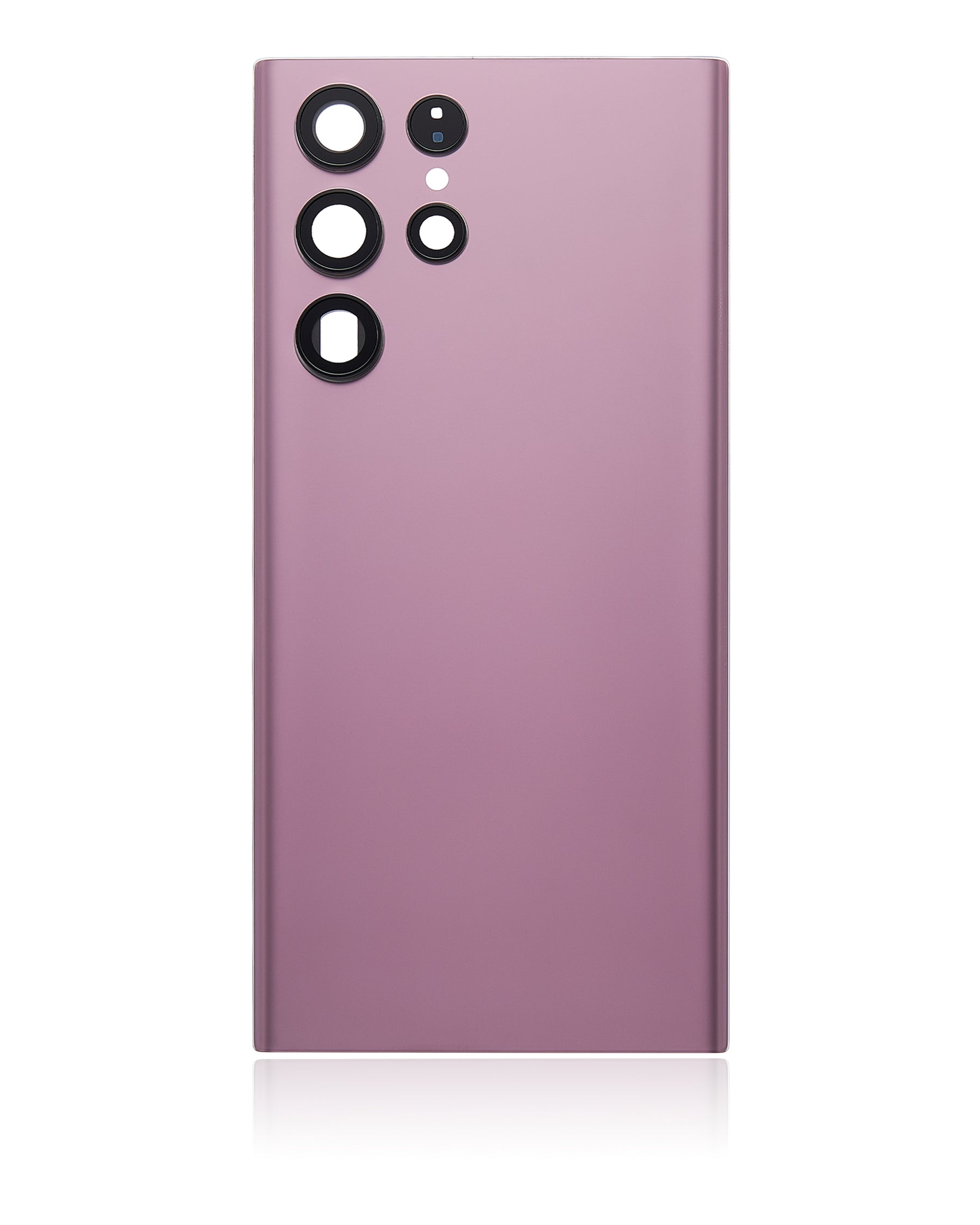 Back Cover Glass With Camera Lens Compatible For Samsung Galaxy S22 Ultra 5G Replacement (No Logo) (Vemake) (Burgundy)