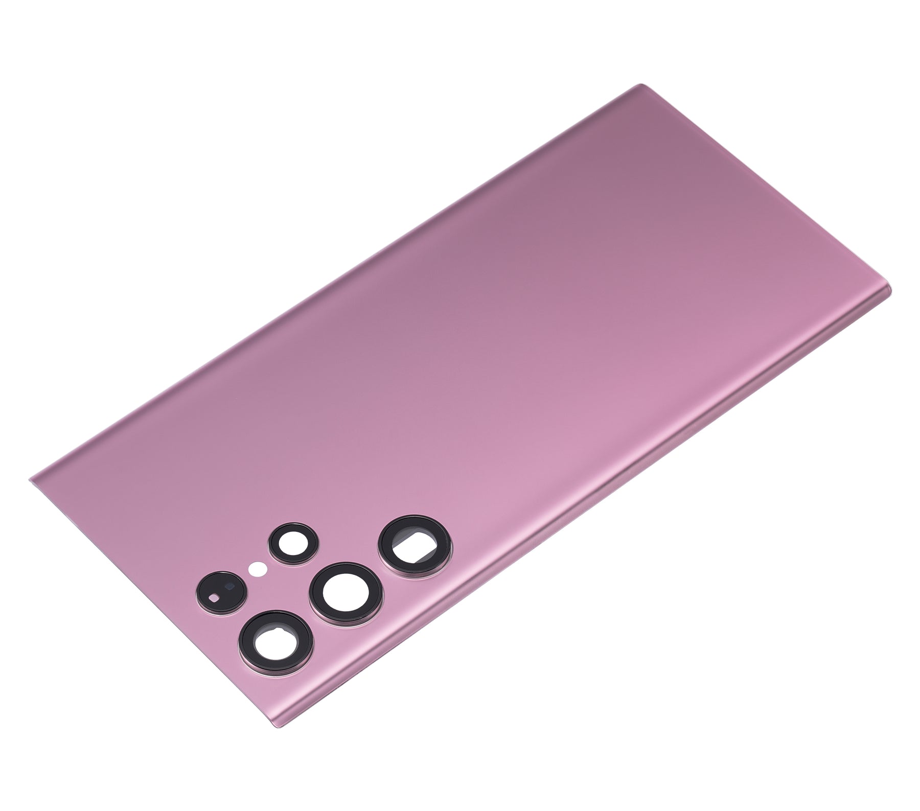 Back Cover Glass With Camera Lens Compatible For Samsung Galaxy S22 Ultra 5G Replacement (No Logo) (Vemake) (Burgundy)