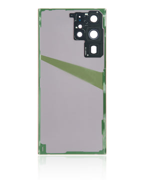 Back Cover Glass With Camera Lens Compatible For Samsung Galaxy S22 Ultra 5G Replacement (No Logo) (Vemake) (Red)