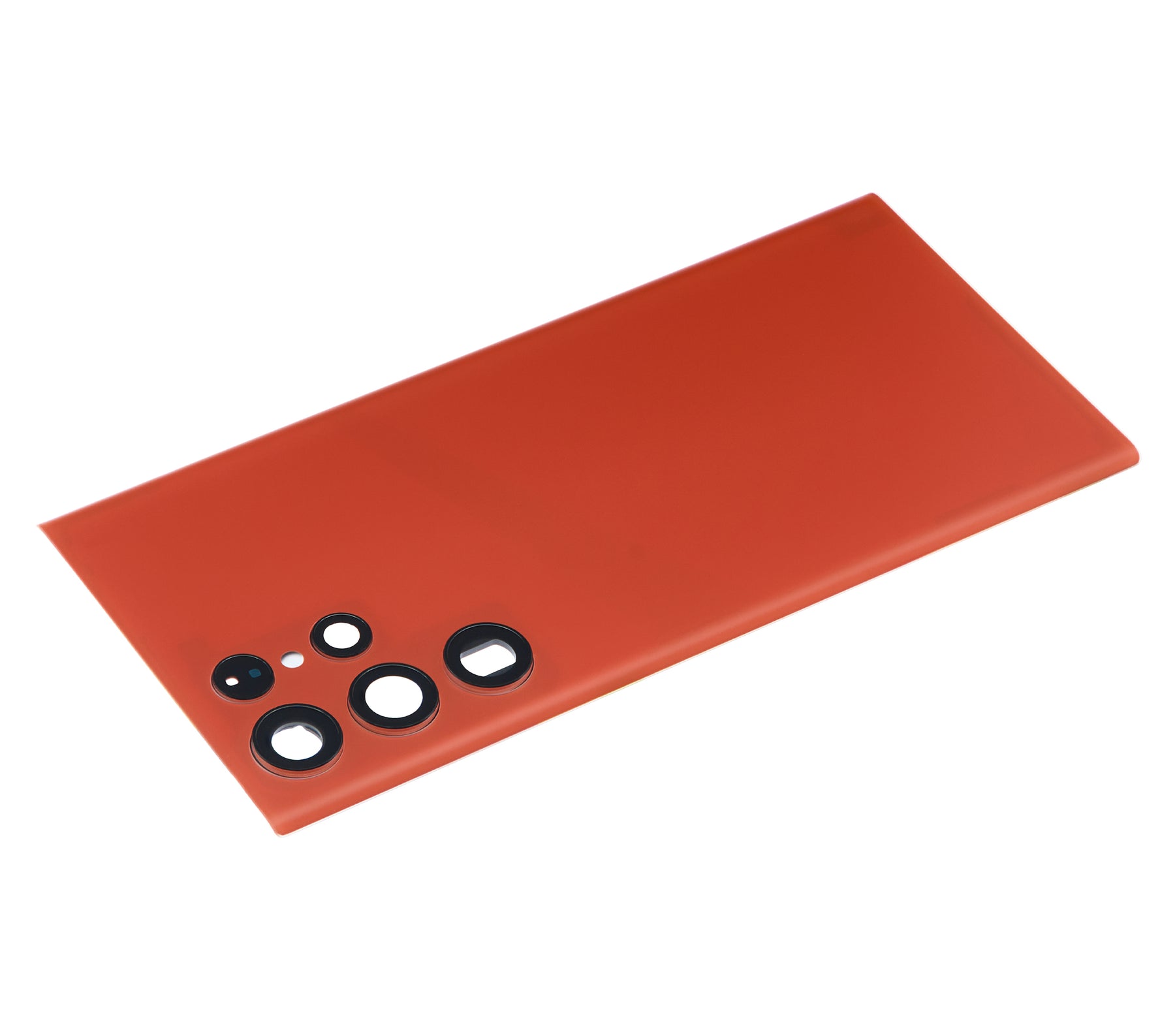 Back Cover Glass With Camera Lens Compatible For Samsung Galaxy S22 Ultra 5G Replacement (No Logo) (Vemake) (Red)