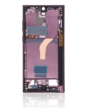 Mid-Frame Housing Compatible For Samsung Galaxy S22 Ultra 5G Replacement (International Version) (Burgundy)