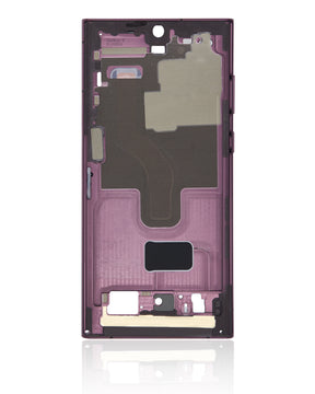 Mid-Frame Housing Compatible For Samsung Galaxy S22 Ultra 5G Replacement (International Version) (Burgundy)