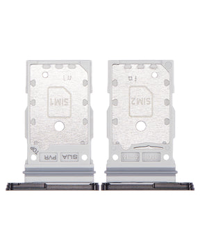 Dual Sim Card Tray Compatible For Samsung Galaxy S22 / S22 Plus Replacement (Phantom Black)