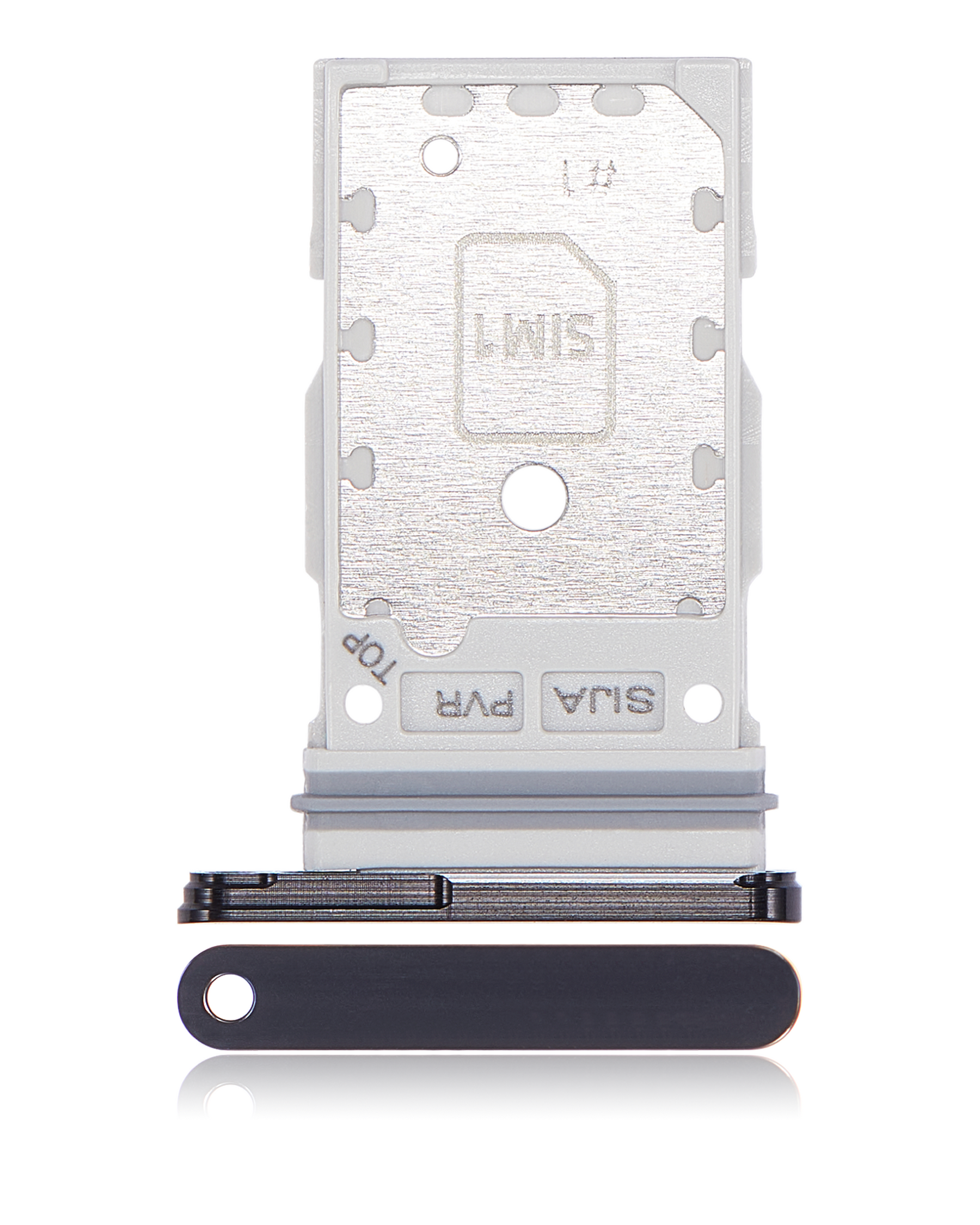 Dual Sim Card Tray Compatible For Samsung Galaxy S22 / S22 Plus Replacement (Phantom Black)