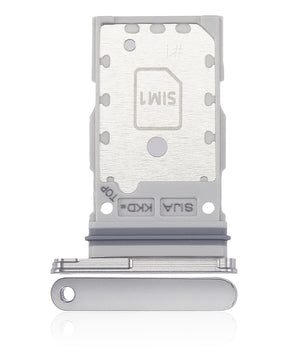 Dual Sim Card Tray  Replacement Compatible For Samsung Galaxy S22 / S22 Plus (White)