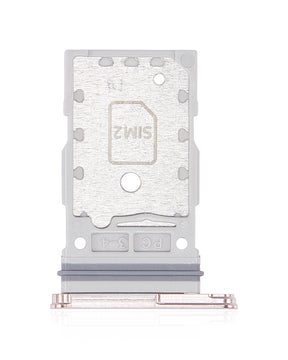 Dual Sim Card Tray Compatible For Samsung Galaxy S22 / S22 Plus Replacement (Pink Gold)
