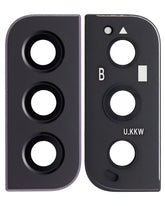 Back Camera Lens With Bezel Ring Compatible For Samsung Galaxy S22 / S22 Plus Replacement(Phantom Black)
