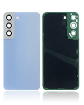 Back Cover Glass With Camera Lens Compatible For Samsung Galaxy S22 5G Replacement (No Logo) (Vemake) (Sky Blue)