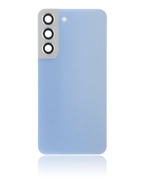 Back Cover Glass With Camera Lens Compatible For Samsung Galaxy S22 5G Replacement (No Logo) (Vemake) (Sky Blue)