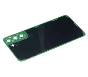 Back Cover Glass With Camera Lens Compatible For Samsung Galaxy S22 Plus 5G Replacement (No Logo) (Vemake) (White)