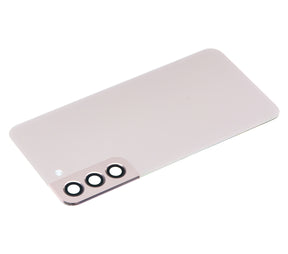 Back Cover Glass With Camera Lens Compatible For Samsung Galaxy S22 Plus 5G Replacement (No Logo) (Vemake) (Pink Gold)