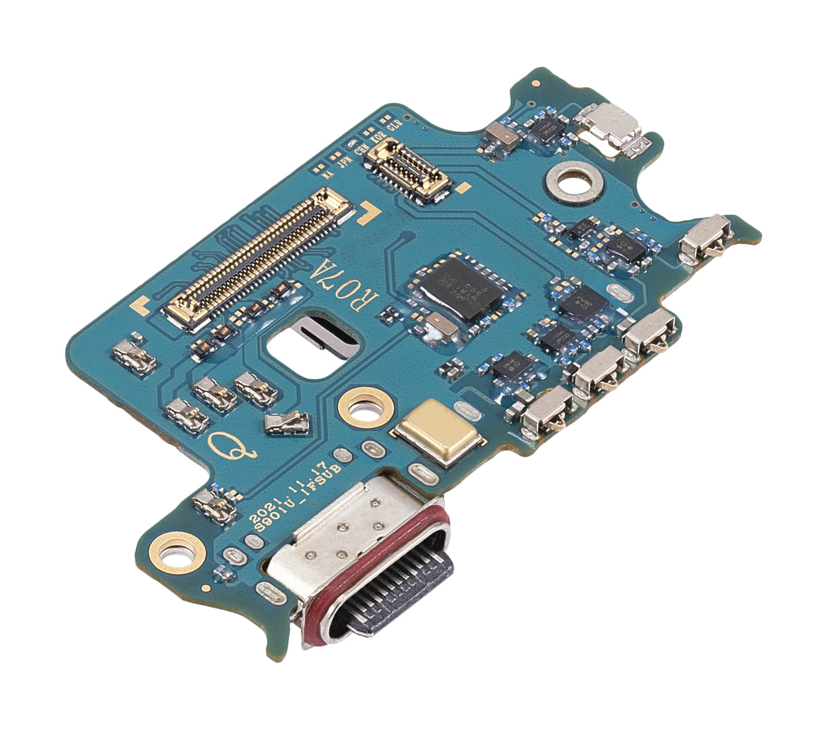 Charging Port Board With Sim Card Reader Compatible For Samsung Galaxy S22 5G (S9010) (Dual Sim Version) (Premium)